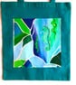 Joyous tote bag, Seahorse print tote bag on jade green tote bag