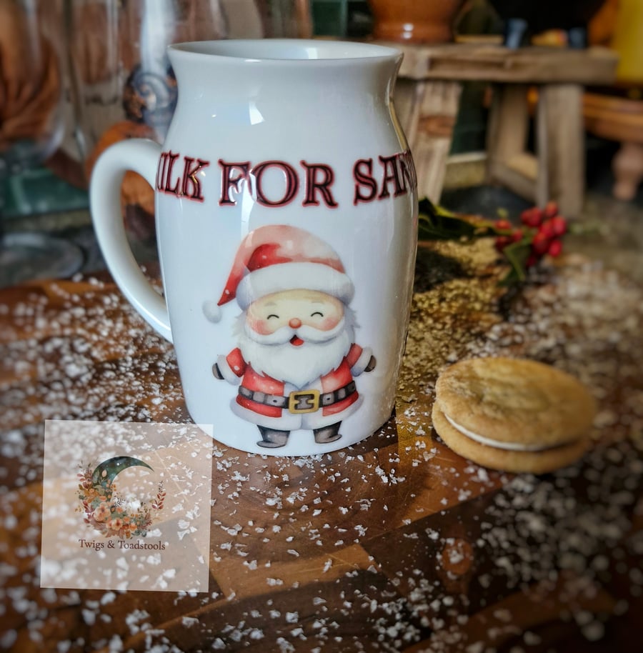 Milk for santa traditional whimsy jug 