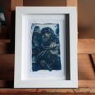 Southern Necropolis Glasgow Toned Cyanotype Print in 6 x 8inch White Frame