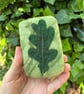 Handmade Oak Leaf Felted Soap, gift for nature lovers and gardeners