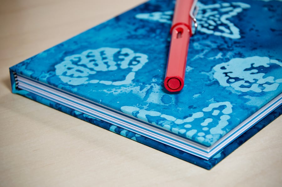 A5 Hardback Lined Notebook with full cloth seashell cover