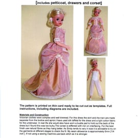 Sindy Sewing Pattern for 1880's Victorian Bustle Dress