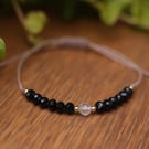 Clear Quartz and Black Tourmaline Bracelet – Handmade Crystal Jewellery