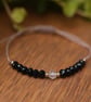 Clear Quartz and Black Tourmaline Bracelet – Handmade Crystal Jewellery