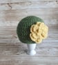 Handmade Crochet Baby Beanie with Flower, Optional Colour Choices and Sizes - Image 5
