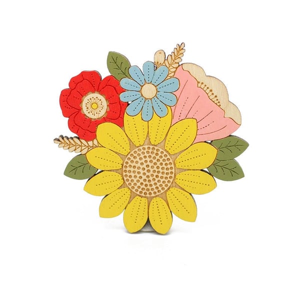 Sunflower Posy Brooch