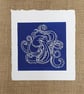 Lurking in the Deep, original lino print - Image 1
