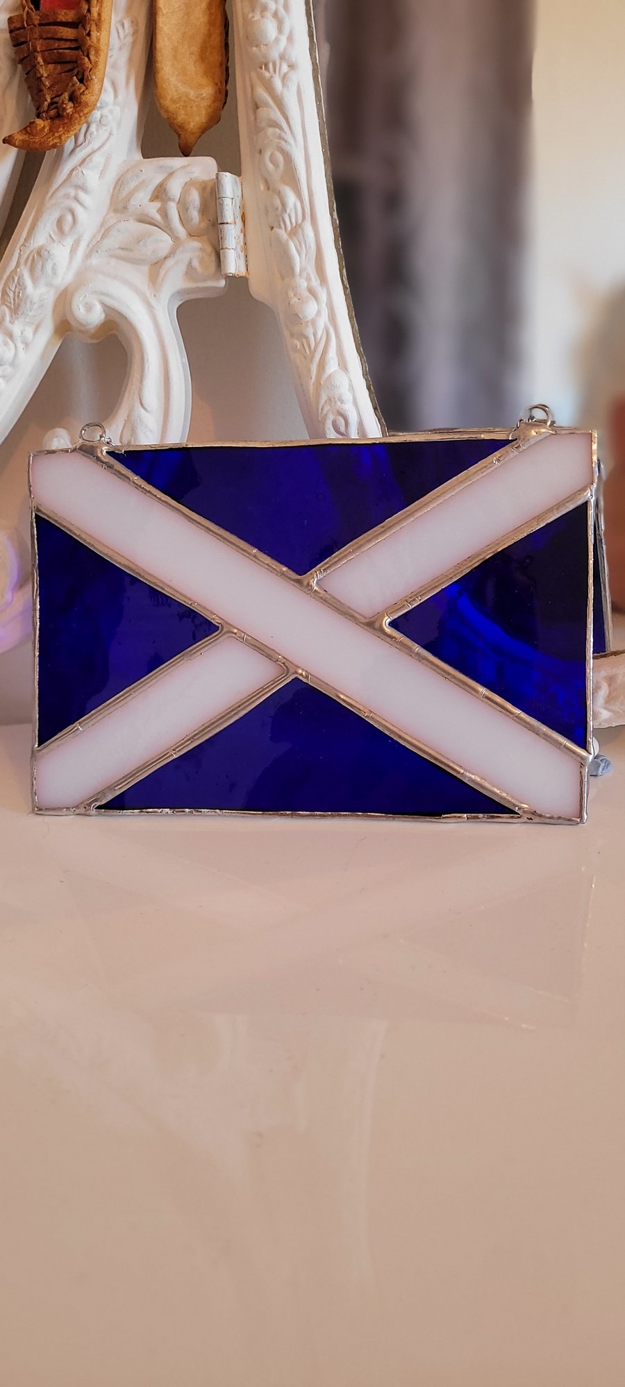 Stained glass saltire 