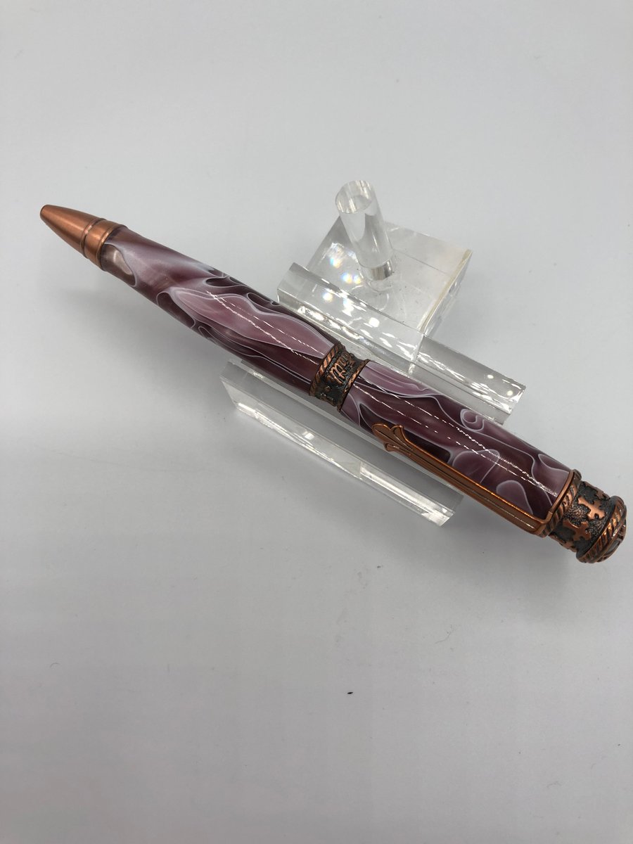 Ladies ball point pen antique style with acryllic barrel 