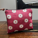 Pretty Maids linen and reclaimed fabric small zip pouch