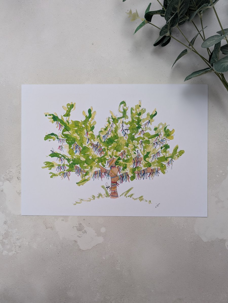 Fairy Tree Print, Wishing Tree Art Print - End of Line Print