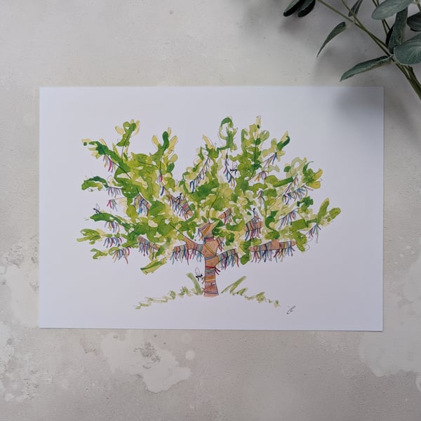 Fairy Tree Print, Wishing Tree Art Print - End of Line Print