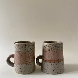Pink speckled Espresso cup set.