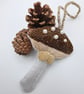Bead embroidered mushroom decoration - Image 1