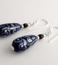Blue & Black Pattern Drop Earrings - Image 4