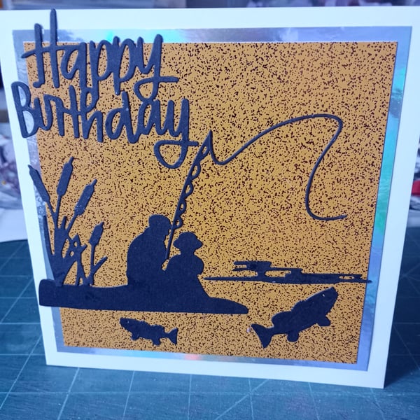 Fly fishing birthday card 