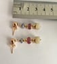 Gemstone earrings, Tanzanite, strawberry quartz & beryl. - Image 3