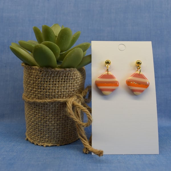 Stripe Square Earrings