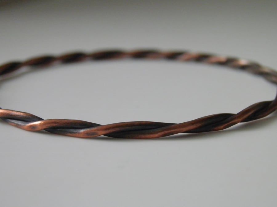 Twisted Copper Bangle