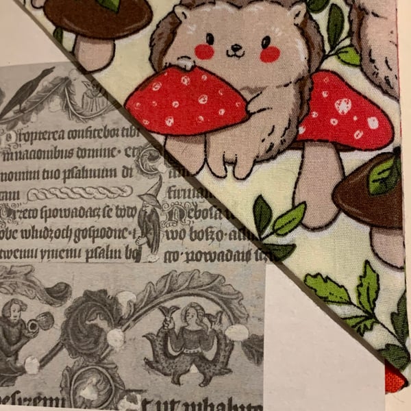 Hedgehog Fabric Bookmark