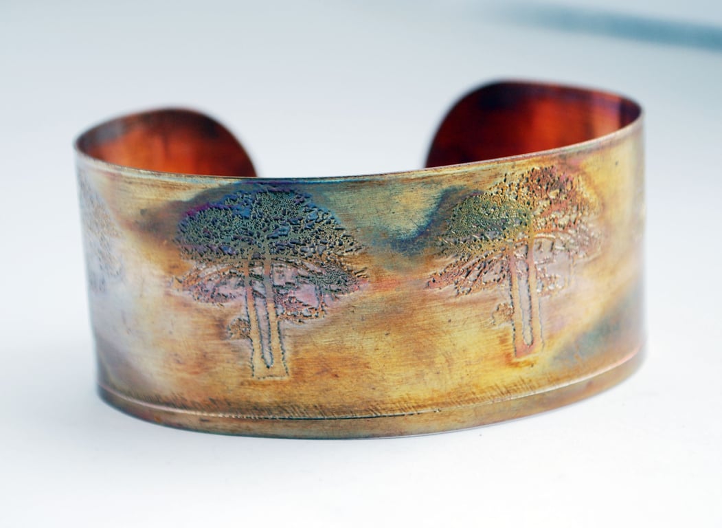 Copper tree cuff, for woodland and forest lovers, medium sized