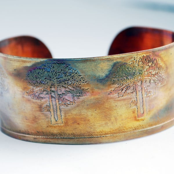 Copper tree cuff, for woodland and forest lovers, medium sized