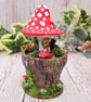 Decorative Mushroom Cottage in a Pot - Image 3