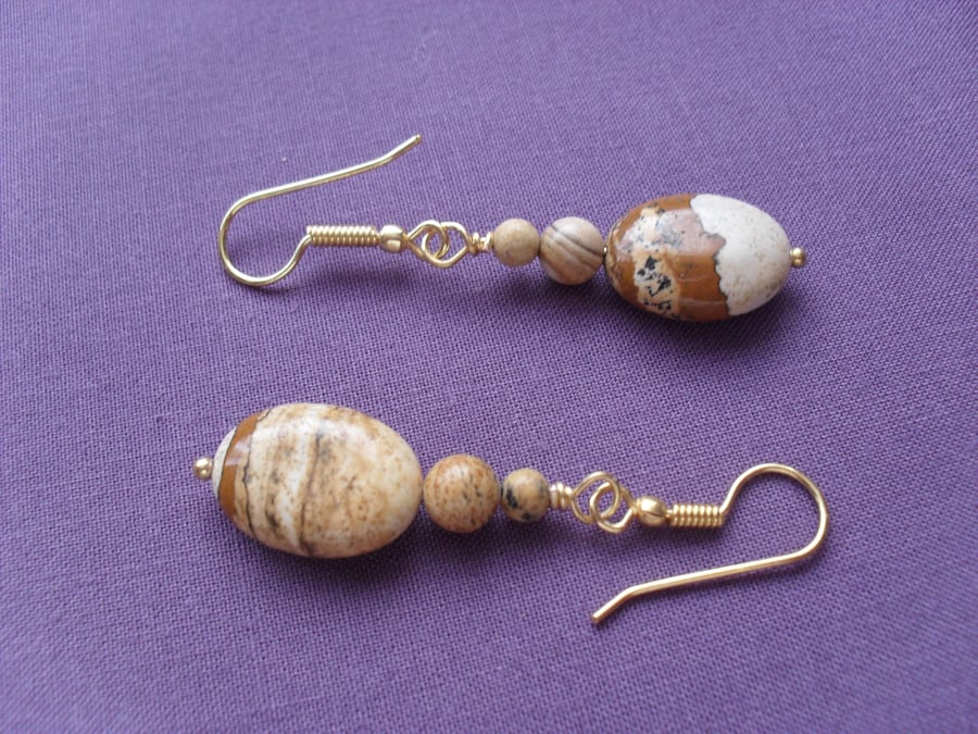 Picture Jasper Earrings