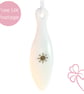 Long White & Silver Snlowflake Fused Glass Christmas Tree Decoration  - Image 1