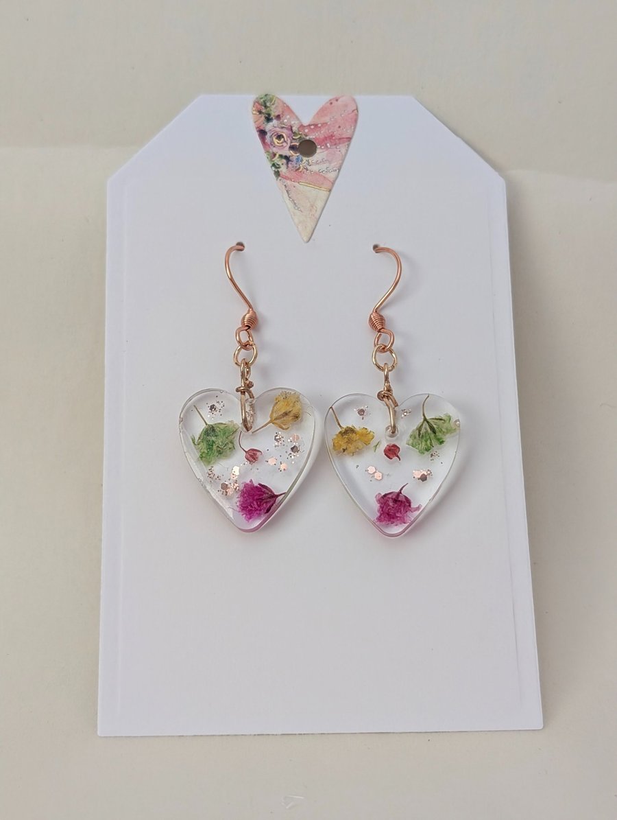 Heart Shaped Resin Earrings