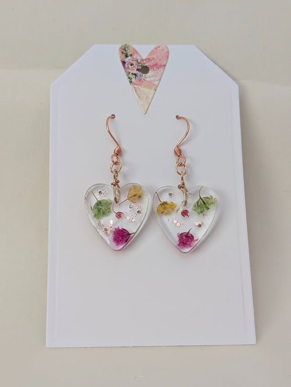 Heart Shaped Resin Earrings