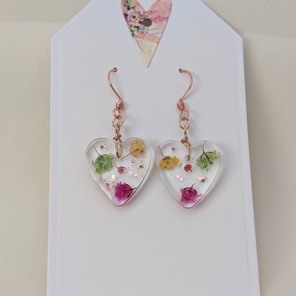 Heart Shaped Resin Earrings