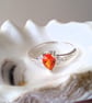 Rare Orange Padparadscha Quartz 925 Sterling Silver Ring Size R-S or 58.5 - Image 1