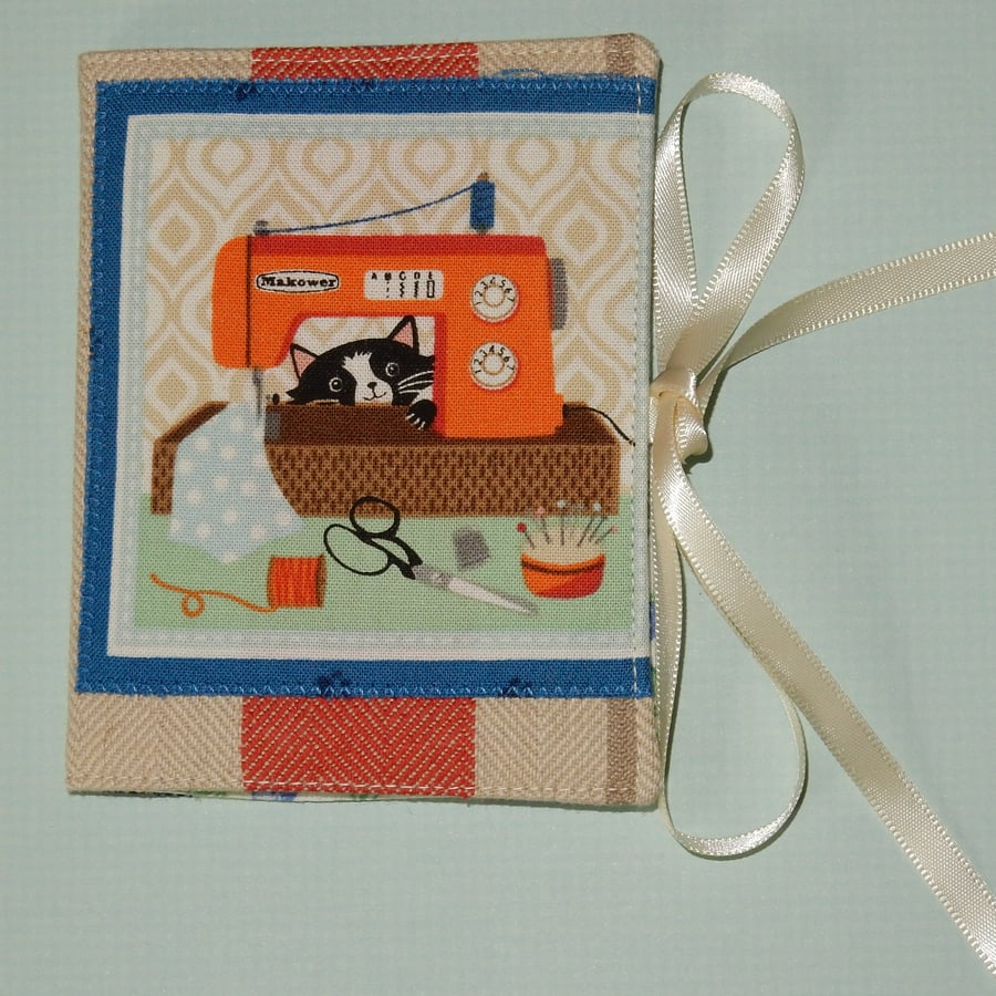 Needle case - cat and sewing machine