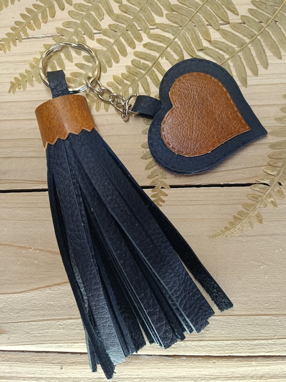 Real leather bag charm