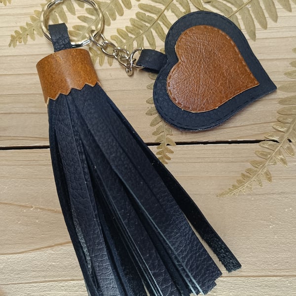 Real leather bag charm