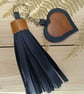 Real leather bag charm