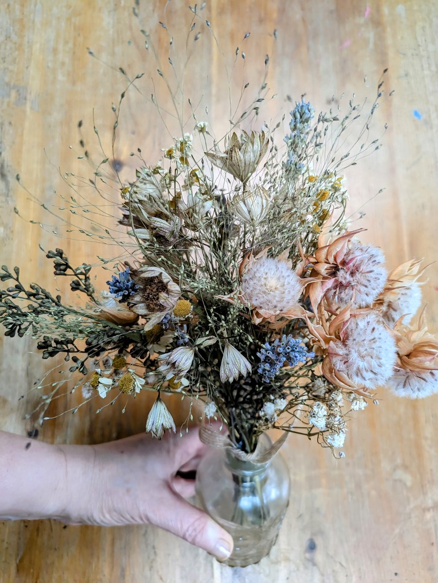 Dried flower posy, boho flowers, mini dried bouquet