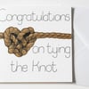 Congratulations on tying the knot handmade Wedding day card 