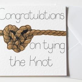 Congratulations On Tying The Knot Handmade Wedding Day Card 