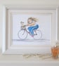 Bicycle, Doggy and me, original watercolour painting - Image 7