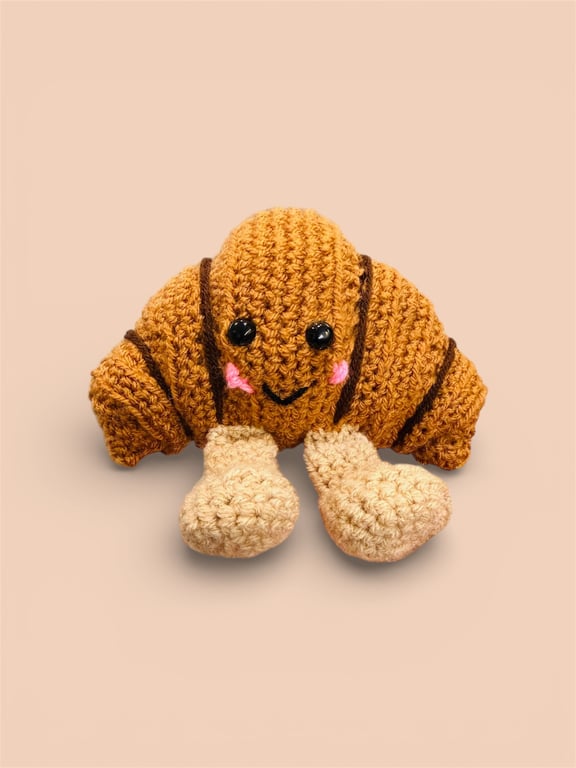 Clara the Croissant, crochet toy