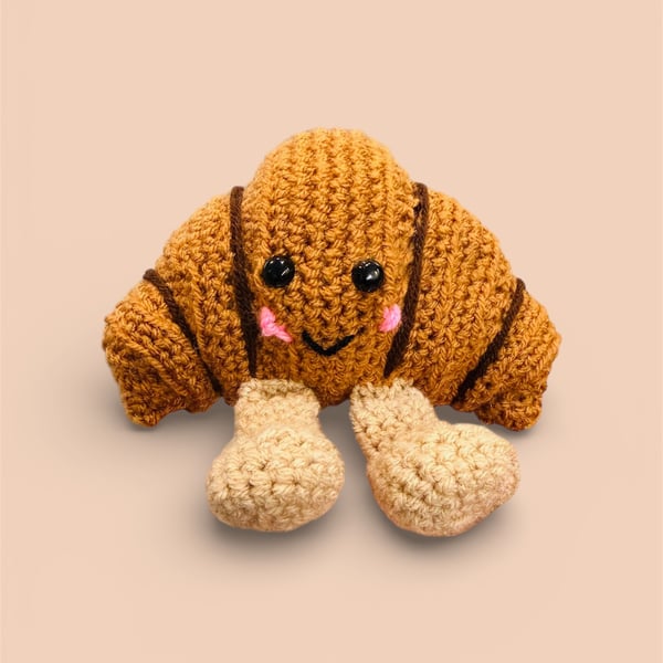 Clara the Croissant, crochet toy