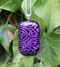 Handmade Purple Dichroic Pendant Necklace Maze pattern Fused Glass  SKU F12 - Image 2
