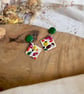 Autumn Terrazzo Diamond & Emerald Green Stud Earrings - Image 5
