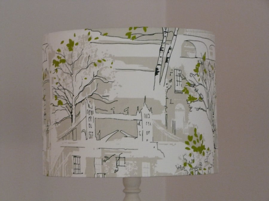 Large lampshade for standard lamp, 'Brompton Road' fabric covered 40cm