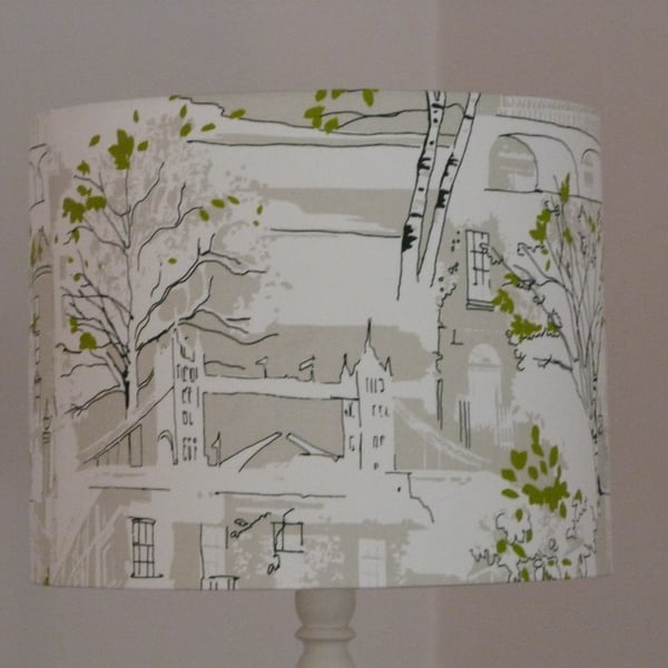 Large lampshade for standard lamp, 'Brompton Road' fabric covered 40cm