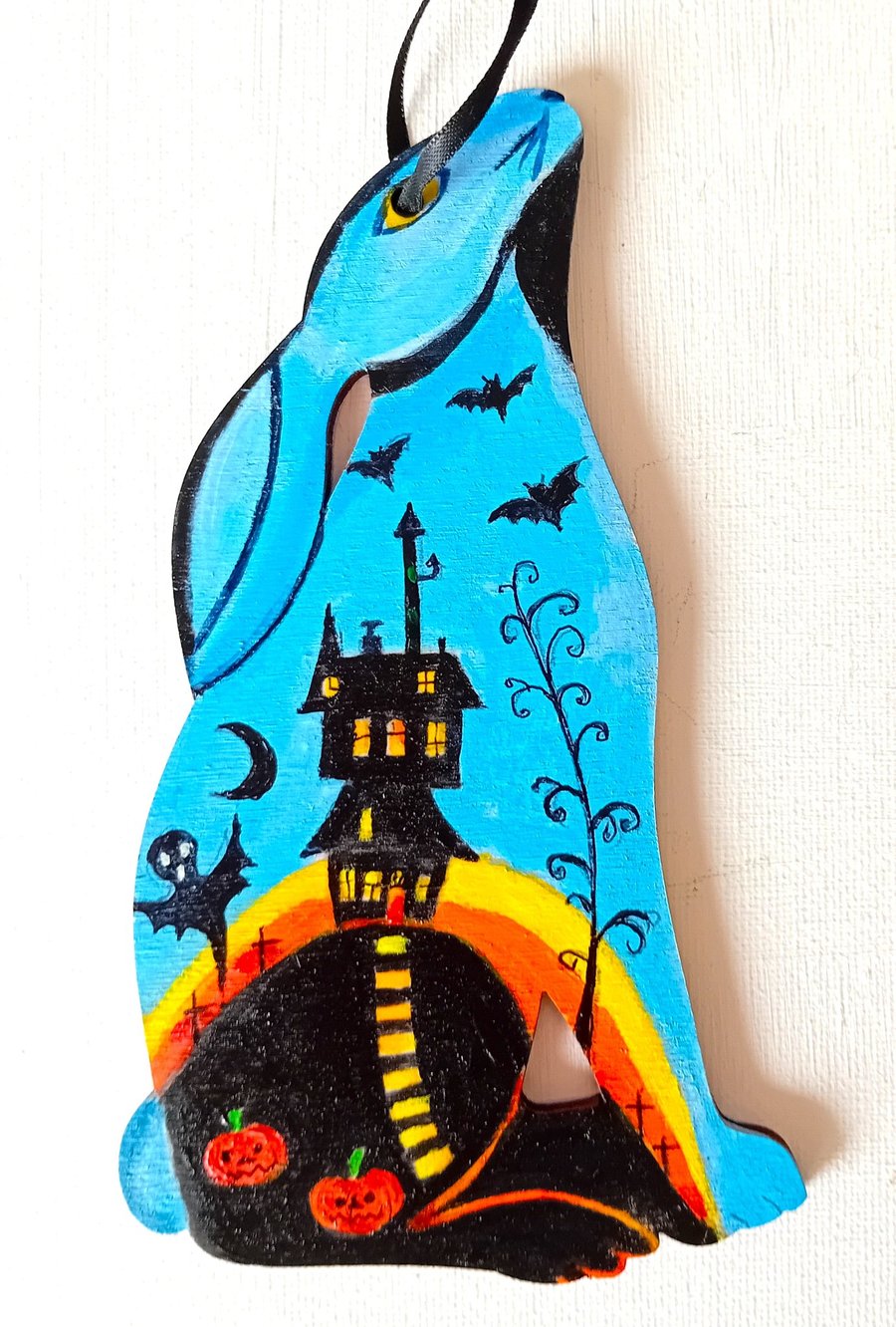 Halloween hare in blue