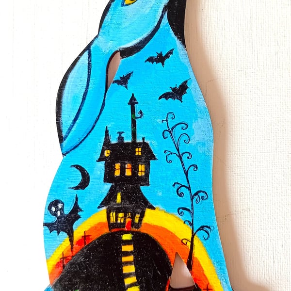 Halloween hare in blue