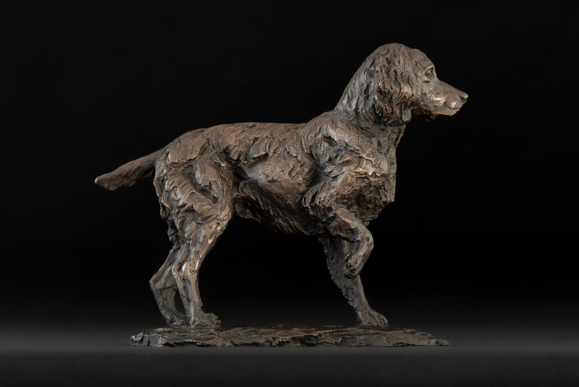 Small Standing Spaniel Animal Statue Small Foundry  Bronze Sculpture